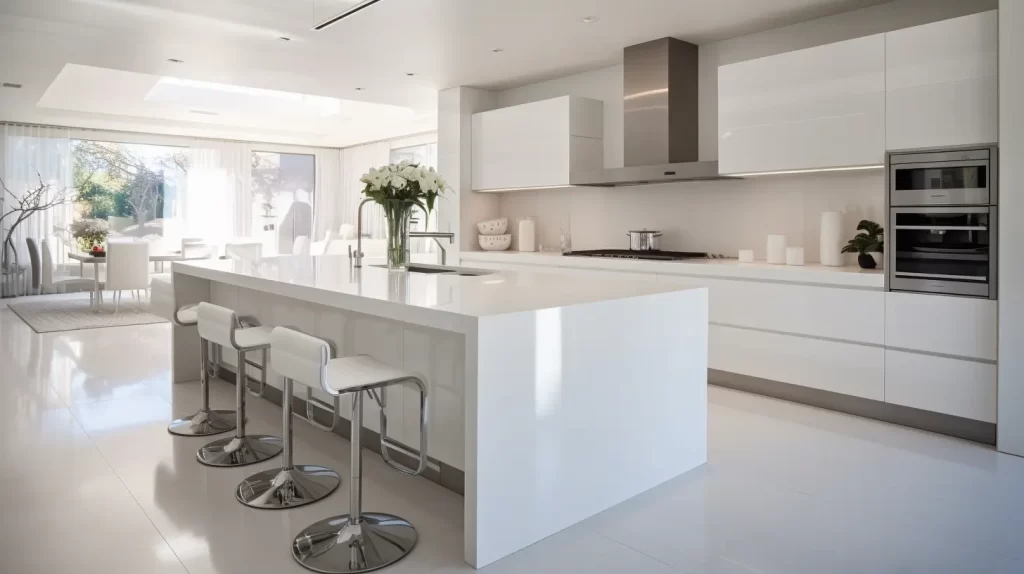 White Contemporary Kitchen Cabinet