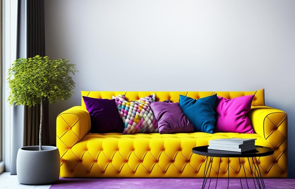 go beyond neutrals - couch design