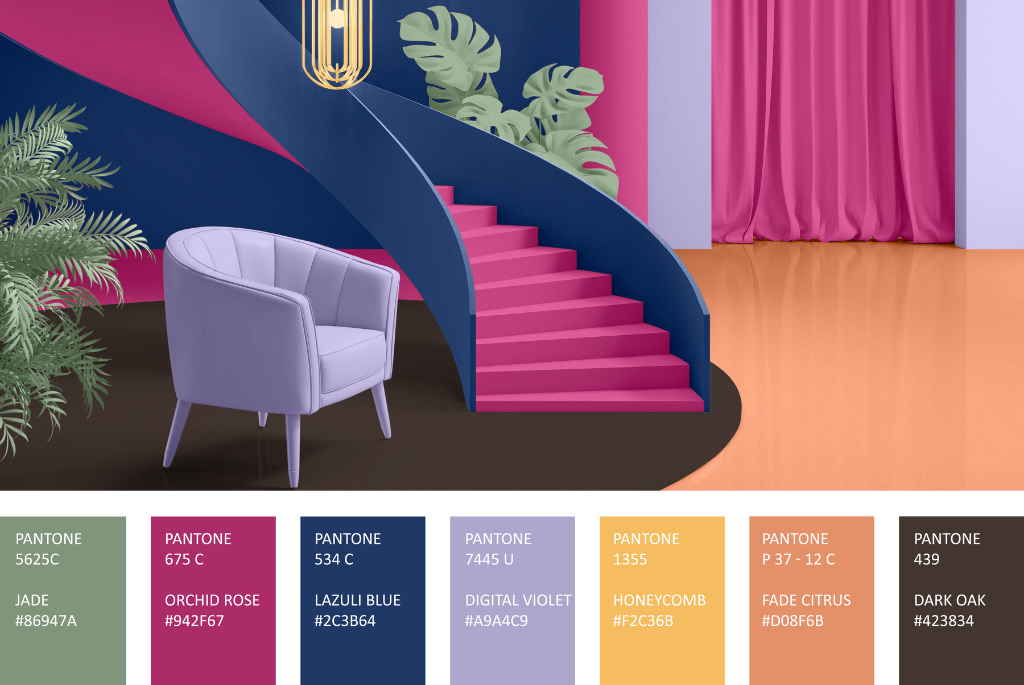 Color palette of a monochromatic-themed room
