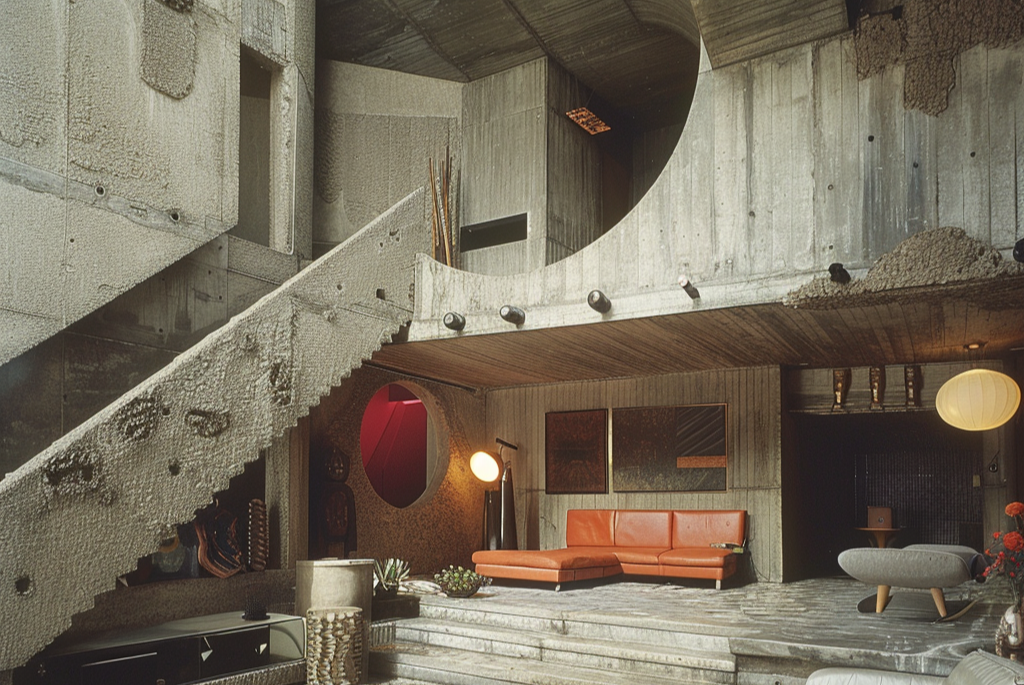 Color Palettes of Brutalist Interior decor