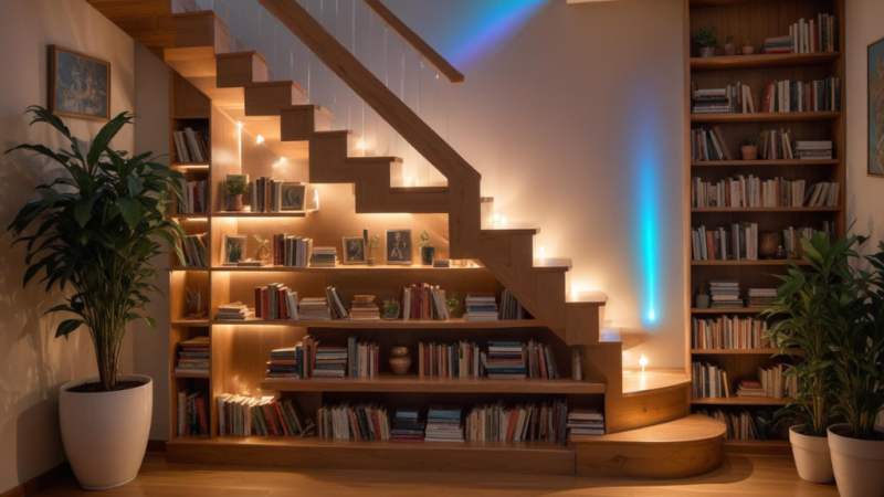 Stair Shelf: Aesthetic and Functional Storage Solution