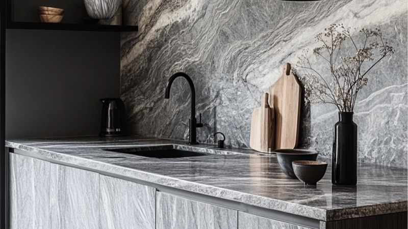 Slate it up: Gray Granite Countertops That Slay