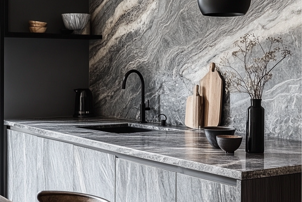 Slate it up: Gray Granite Countertops That Slay