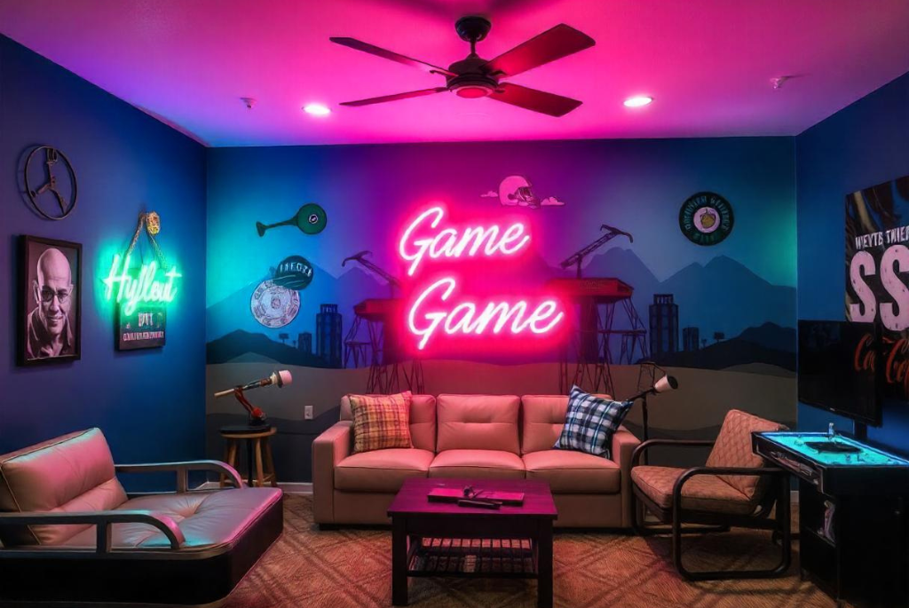 Game room wall decor statement pieces