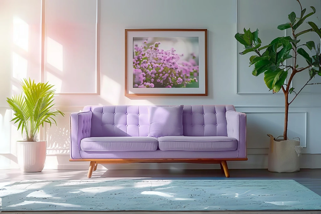 Colorful Living Room Furniture: Lavender Sofa