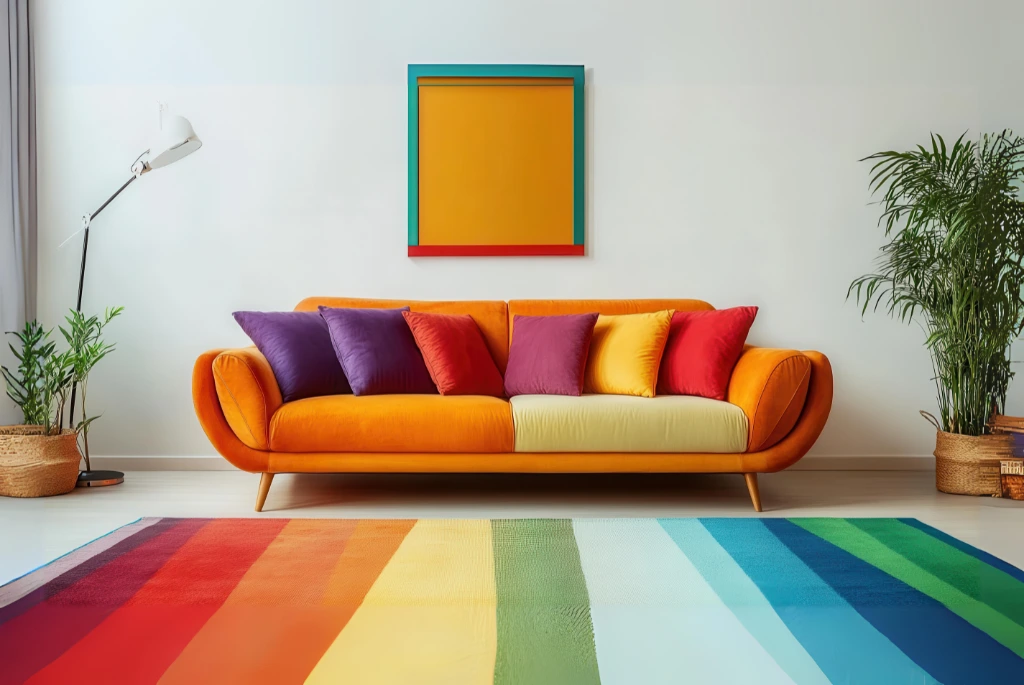 Colorful Living Room Furniture: Rainbow Sofa