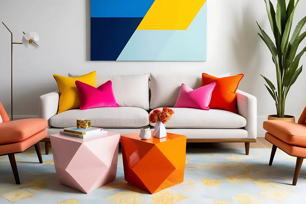 colourful furniture in living room