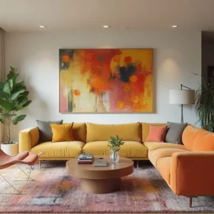 Pop of Color: Revamp Your Modern Colorful Living Room on a Budget