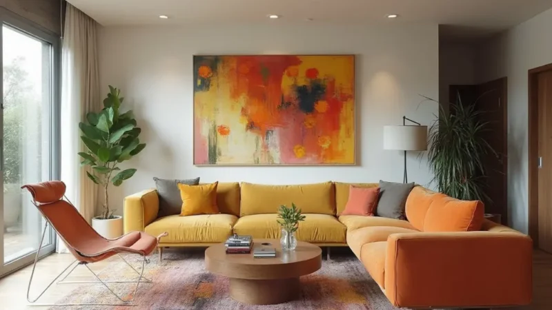 Pop of Color: Revamp Your Modern Colorful Living Room on a Budget