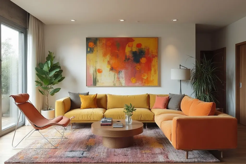 Pop of Color: Revamp Your Modern Colorful Living Room on a Budget