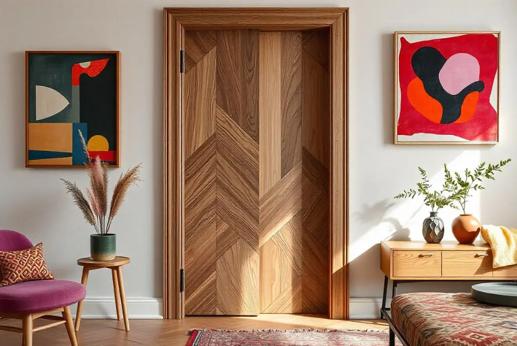 Textured veneer door
