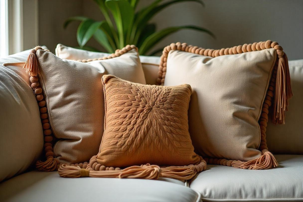 Fringe and Tassels on couch cushions