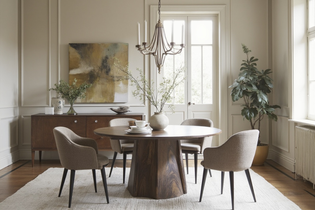 Japandi Round Dining Table