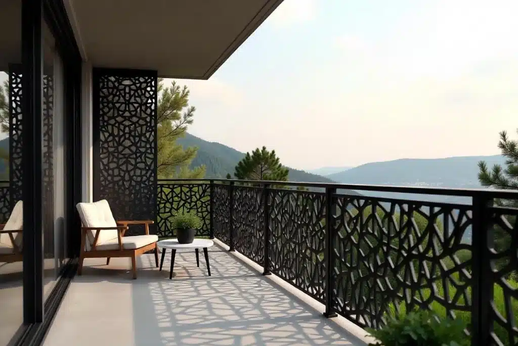 Railing design: Custom Laser-Cut Metal Railing