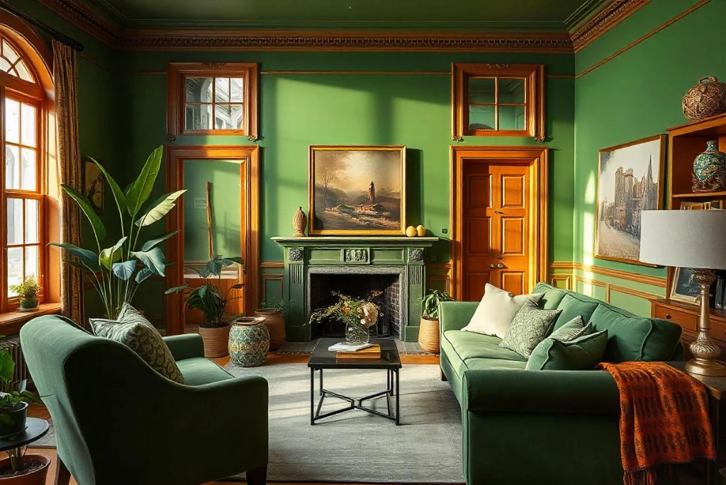 Gorgeous Green Living Room