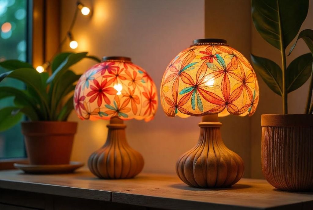 Antique-Style Floral Lamps