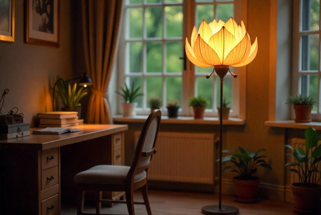 Home Office or Study flower floor lamp