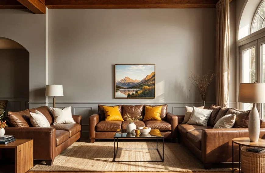 Living Room Colors with Brown Furniture​