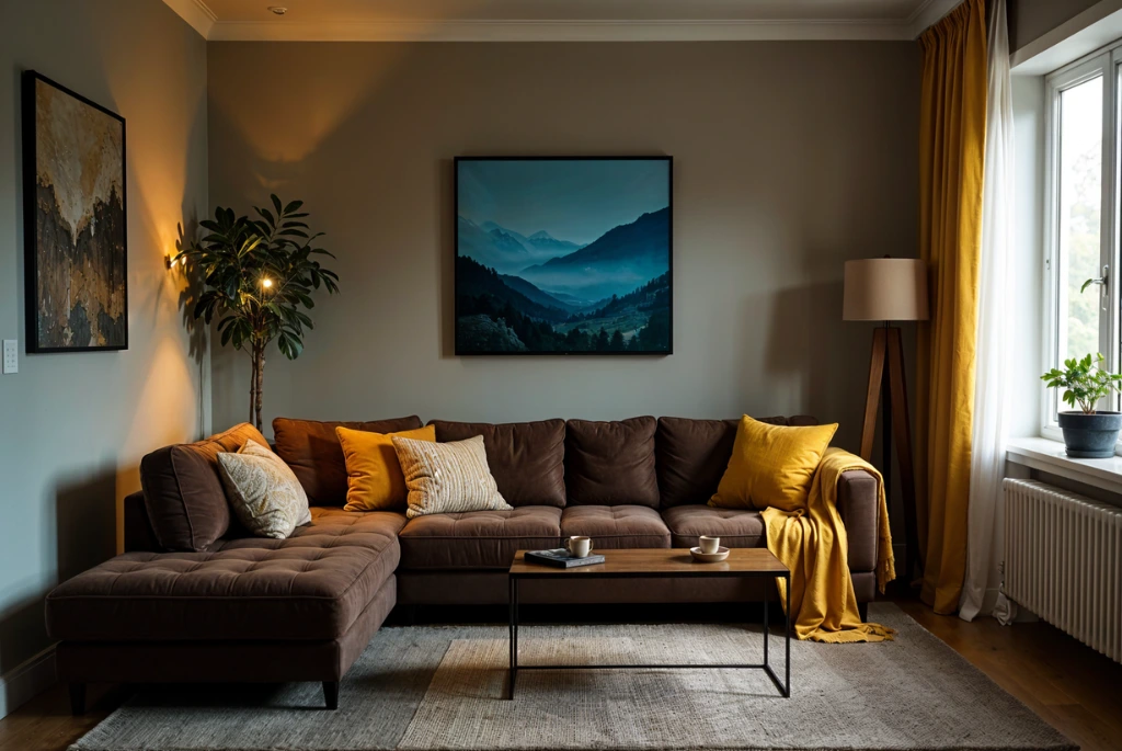 Living Room Colors with Brown Furniture​