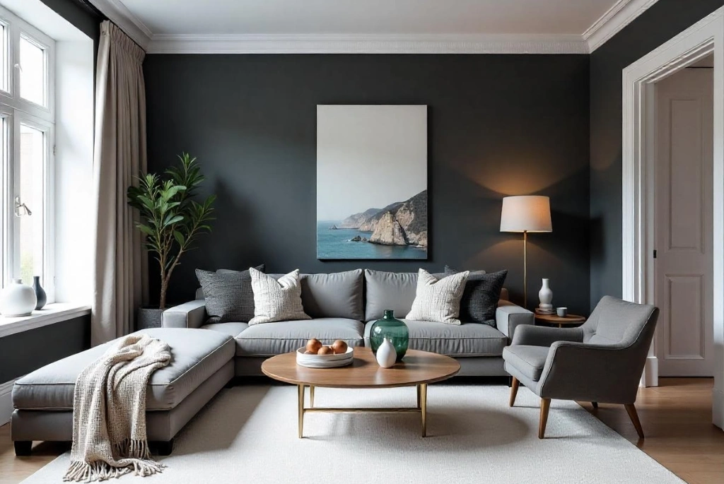 Dark Grey Colour Living Room