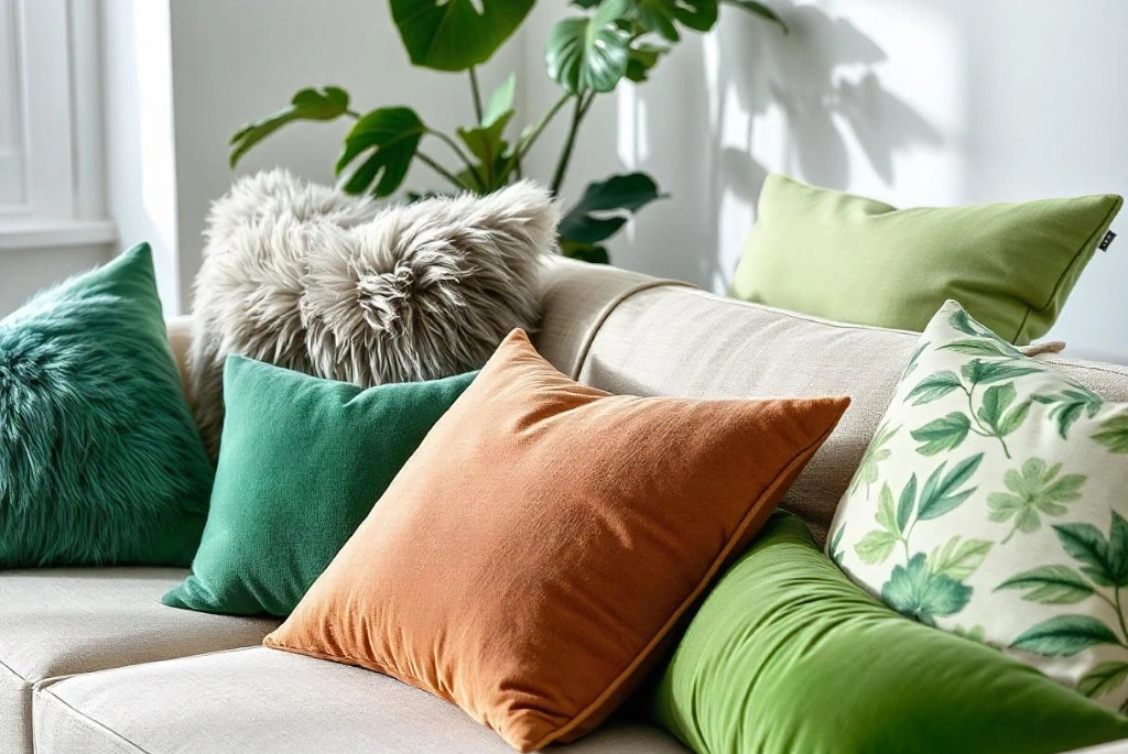 Green Couch -Pillows