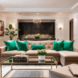 Add Charm With Green Couch Pillows: Emerald Elegance 