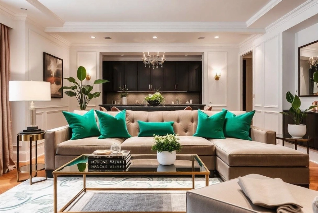 Add Charm With Green Couch Pillows: Emerald Elegance 