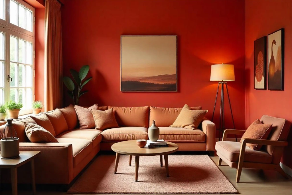 Living Room Paint Colors- Warm Red