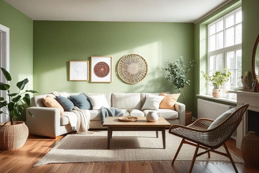 Soft Green Living Room Walls