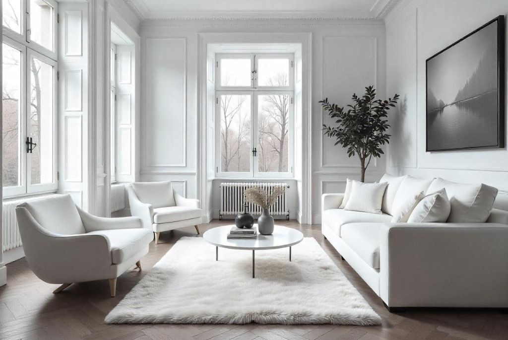 White Living Room Rug