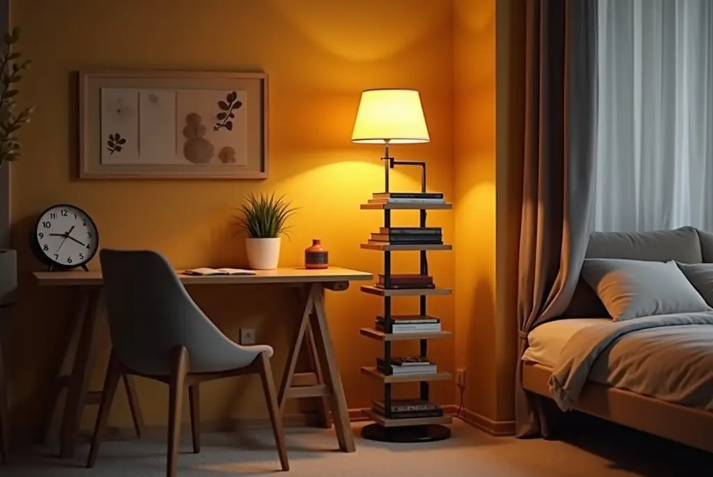 Adjustable lamp with Shelves
