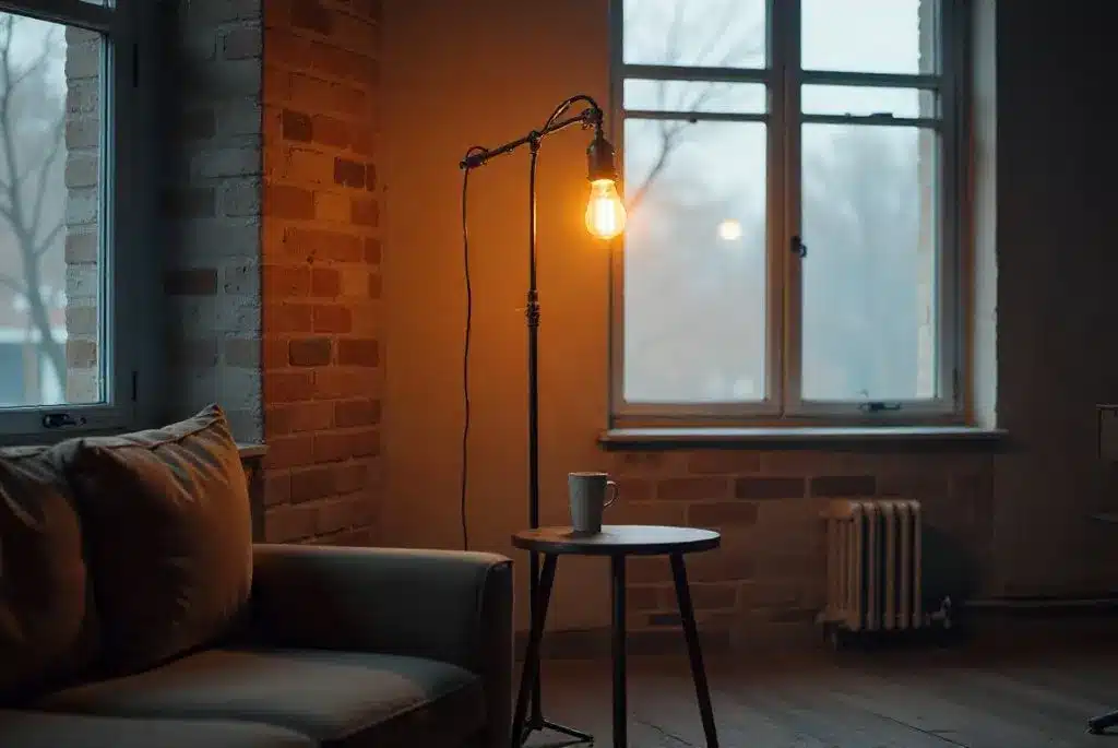 floor lamp with table