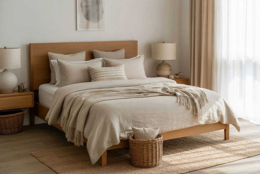 Modern farmhouse interior for bedroom