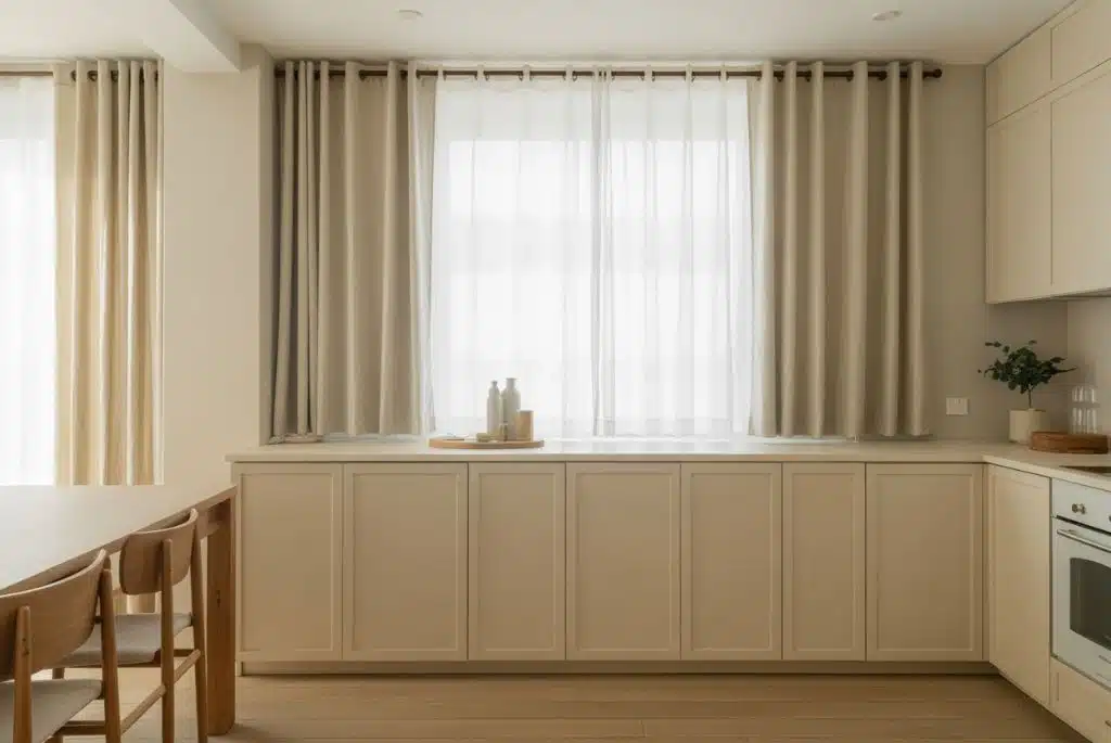 Curtain Designs For Kitchen: Neutral