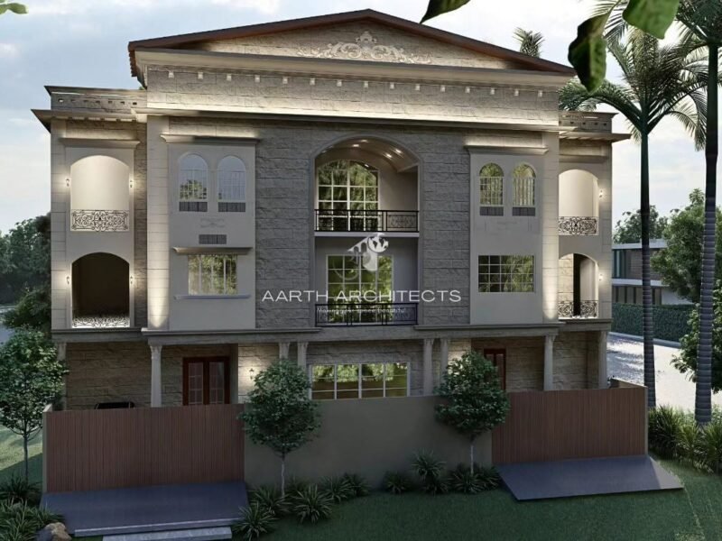 Grand Architectural Villa Facade