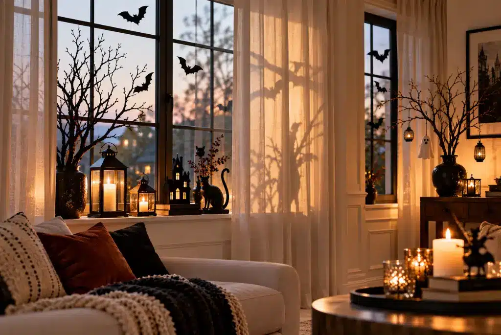 Windows a Sinister Silhouette—Halloween Decoration